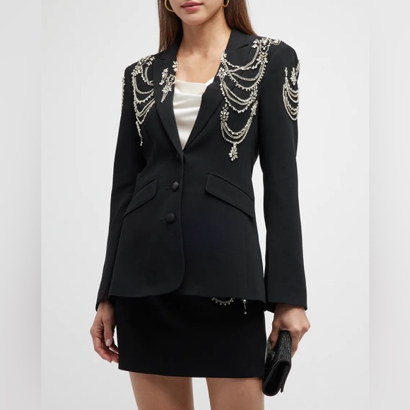 Cinq A Sept Cheyenne Rhinestone Chain Blazer - Picture 2 of 10